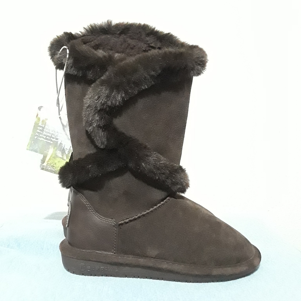Bearpaw Shelly Brown Tall Wool Boots Size 6 NWT